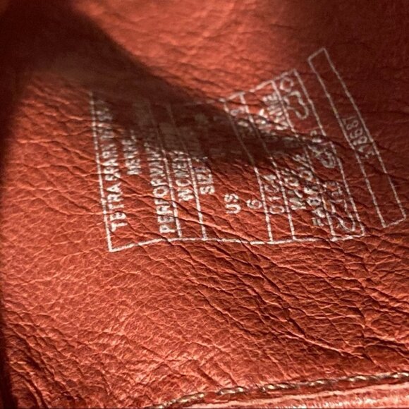 MERRELL Sz  6 Leather Tan Brown Stitch Embellishment Comfort Slip On Shoes - Picture 5 of 7